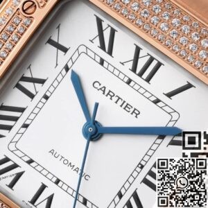 Replica Cartier Santos Watch BV Factory Rose Gold Full Diamond