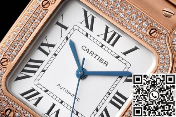 Replica Cartier Santos Watch BV Factory Rose Gold Full Diamond