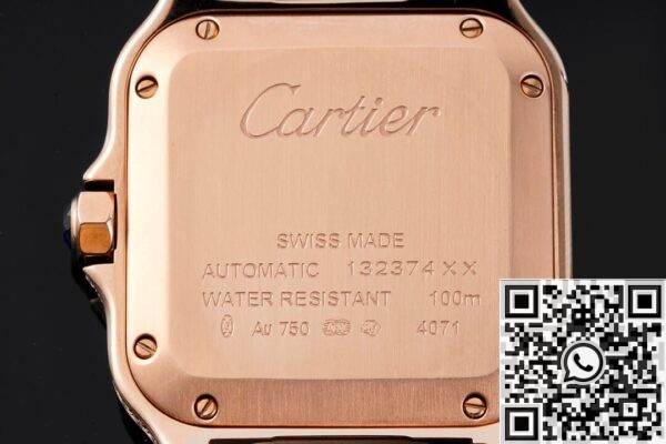 Replica Cartier Santos Watch BV Factory Rose Gold Full Diamond