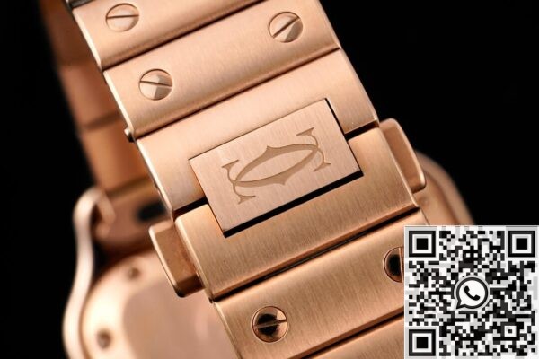 Replica Cartier Santos Watch BV Factory Rose Gold Full Diamond