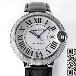 Cartier Ballon Bleu Diamond AF Factory Silver Dial Size 42mm