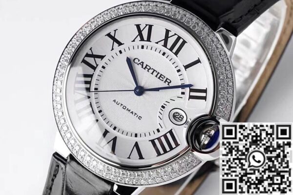 Cartier Ballon Bleu Diamond AF Factory Silver Dial Size 42mm