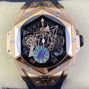 Counterfeit Hublot -BBF Factory Big Bang Sang Bleu II Gold Watch