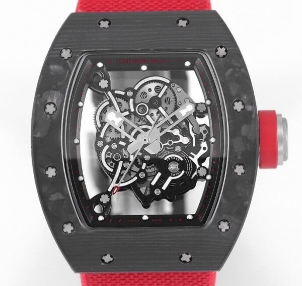 Richard Mille Best Fake RM055 - KV Factory V5 Red Nylon Strap