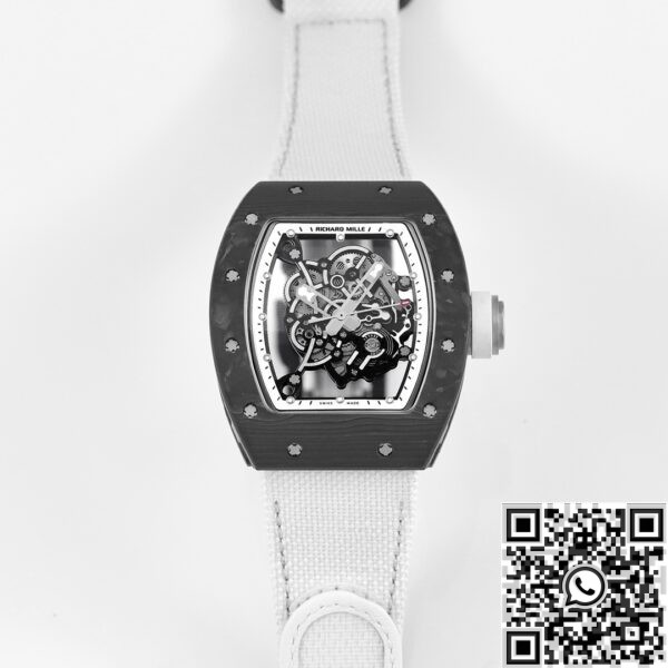 Richard Mille Fake Watches KV Factory - RM055 V5 White Nylon