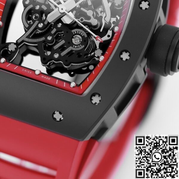 Best Richard Mille Fake KV Factory - RM055 V5 Red Rubber Strap