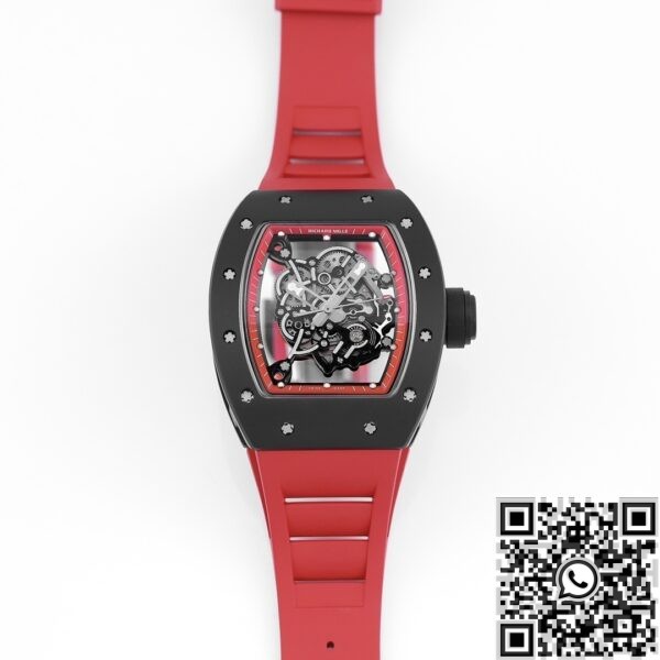 Best Richard Mille Fake KV Factory - RM055 V5 Red Rubber Strap