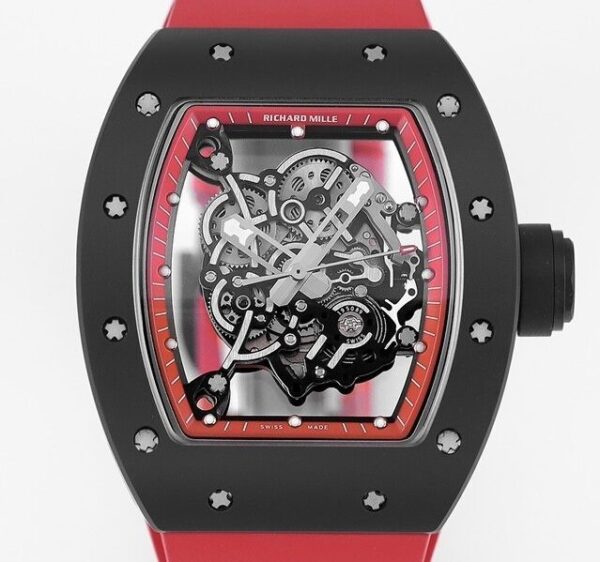 Best Richard Mille Fake KV Factory - RM055 V5 Red Rubber Strap