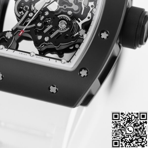 Best Fake Richard Mille KV Factory RM055 V5 White Rubber Strap