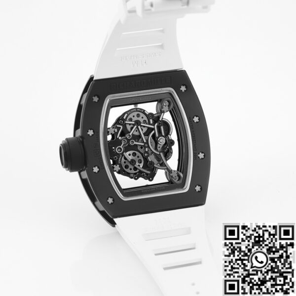 Best Fake Richard Mille KV Factory RM055 V5 White Rubber Strap