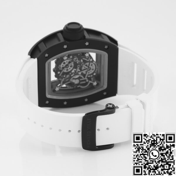 Best Fake Richard Mille KV Factory RM055 V5 White Rubber Strap