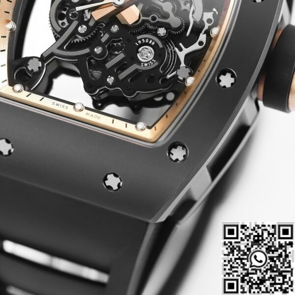 Richard Mille Fake Watches KV Factory RM055 V5 Black Ceramics