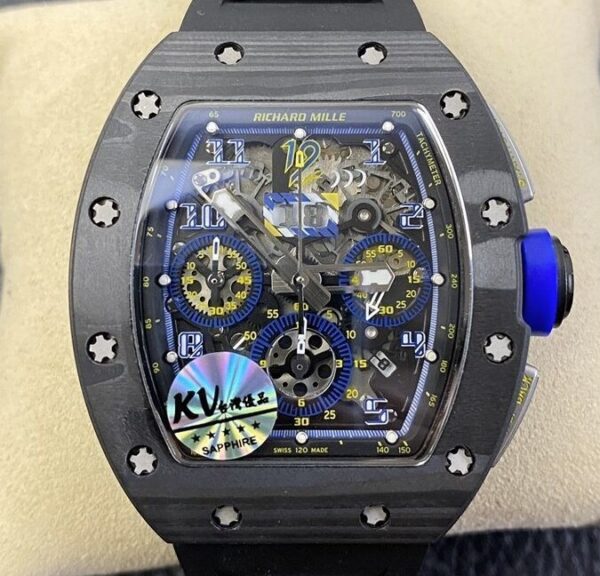 KV Factory Replica Richard Mille RM011 Blue Dial Carbon Fiber