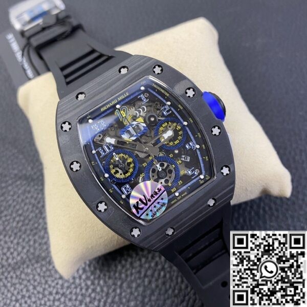 KV Factory Replica Richard Mille RM011 Blue Dial Carbon Fiber