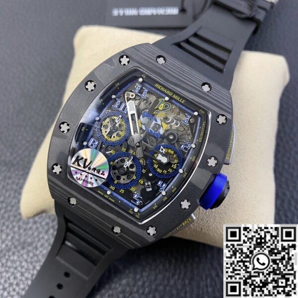 KV Factory Replica Richard Mille RM011 Blue Dial Carbon Fiber