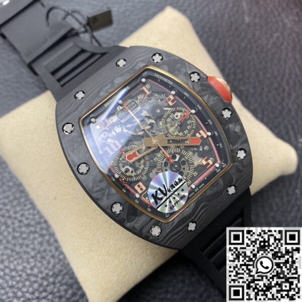 KV Factory Replica Richard Mille RM011 Red Dial Carbon Fiber