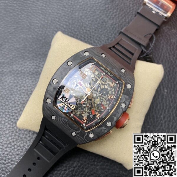 KV Factory Replica Richard Mille RM011 Red Dial Carbon Fiber