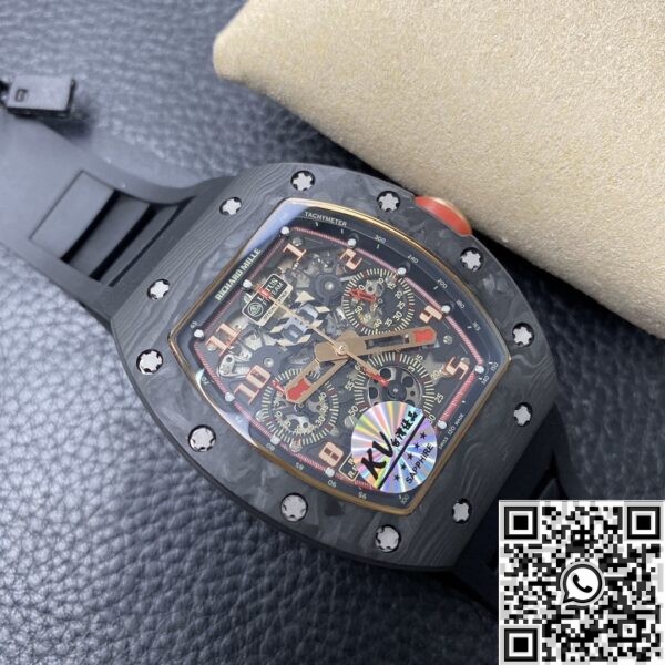 KV Factory Replica Richard Mille RM011 Red Dial Carbon Fiber