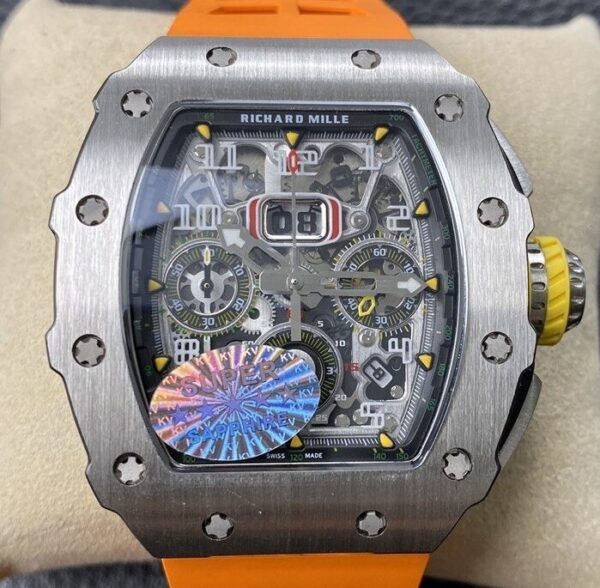 KV Factory Richard Mille Replicas RM011 Orange Rubber Strap