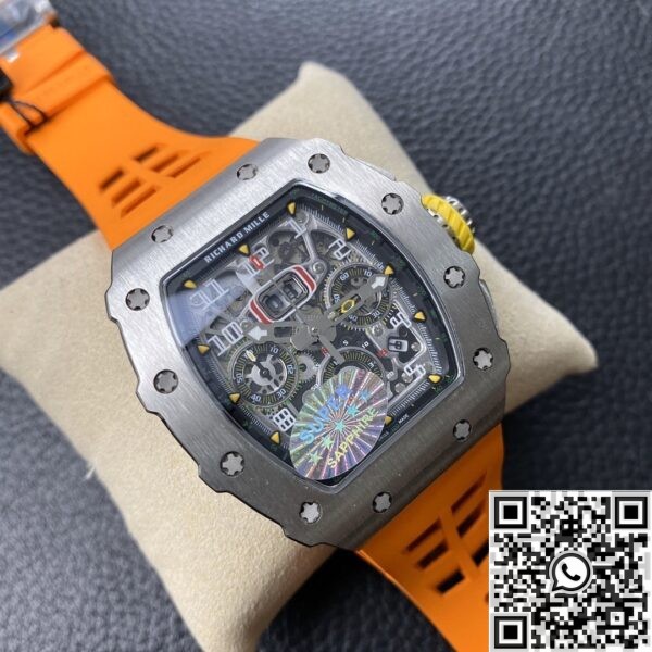 KV Factory Richard Mille Replicas RM011 Orange Rubber Strap