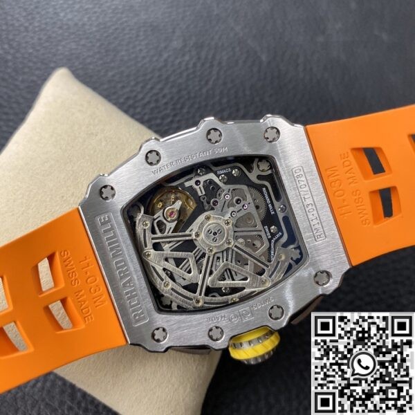 KV Factory Richard Mille Replicas RM011 Orange Rubber Strap