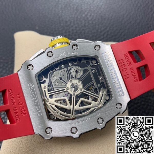 Super Clone Richard Mille KV Factory RM011 Red Rubber Strap