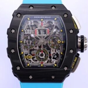 Replica Richard Mille Watch KV Factory RM011 Blue Rubber Strap