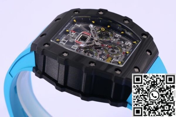 Replica Richard Mille Watch KV Factory RM011 Blue Rubber Strap