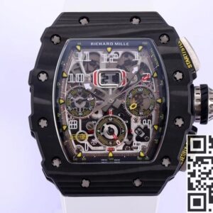 Richard Mille Replica For Sale RM011 White Rubber Stra