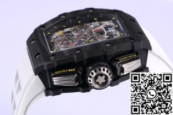 Richard Mille Replica For Sale RM011 White Rubber Stra