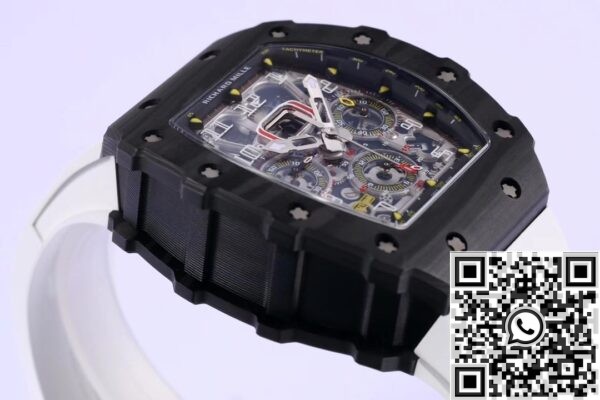 Richard Mille Replica For Sale RM011 White Rubber Stra