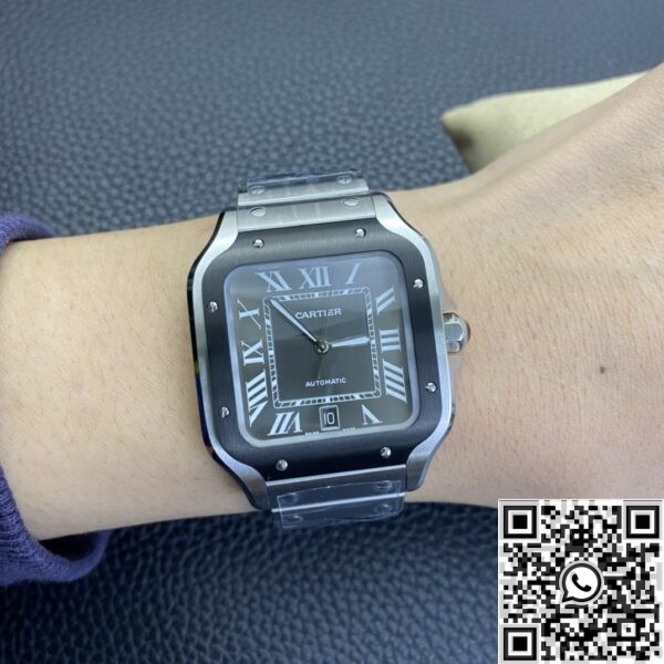 Replica Cartier Watches - BV Factory Santos WSSA0037 Grey Dial