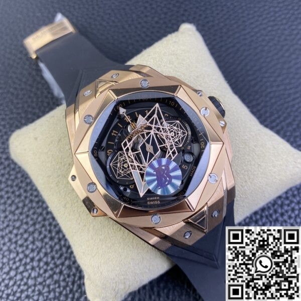 Counterfeit Hublot -BBF Factory Big Bang Sang Bleu II Gold Watch