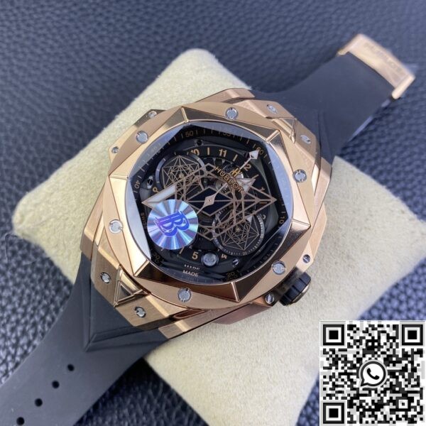 Counterfeit Hublot -BBF Factory Big Bang Sang Bleu II Gold Watch