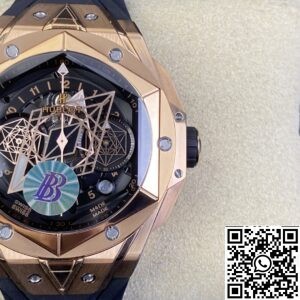 Counterfeit Hublot -BBF Factory Big Bang Sang Bleu II Gold Watch