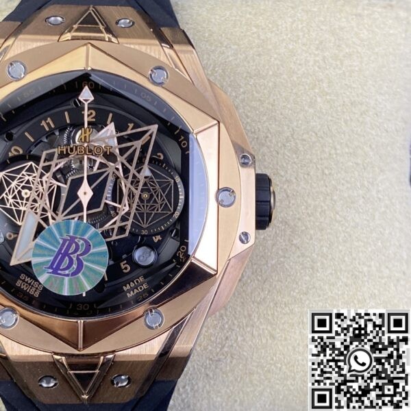 Counterfeit Hublot -BBF Factory Big Bang Sang Bleu II Gold Watch