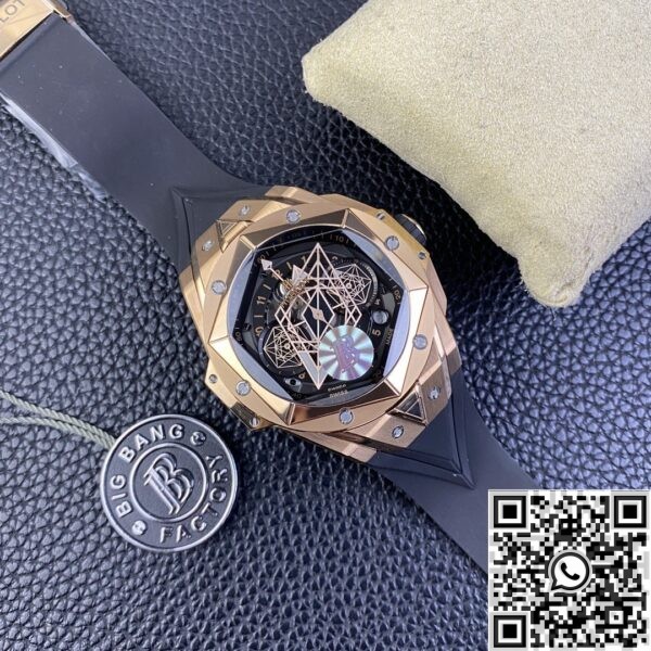 Counterfeit Hublot -BBF Factory Big Bang Sang Bleu II Gold Watch