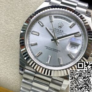 Fake Rolex Day Date - EW Factory Silver Dial Size 40mm