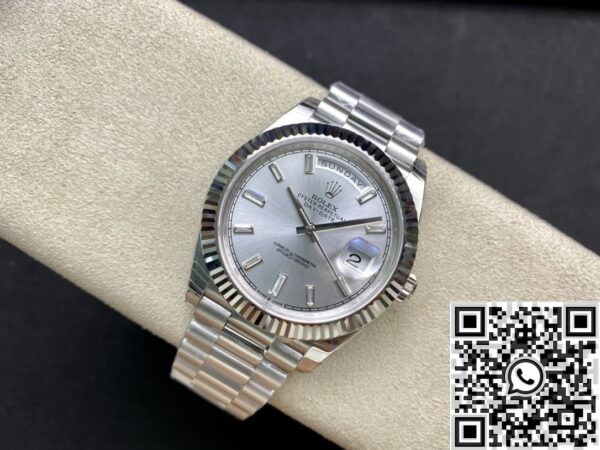 Fake Rolex Day Date - EW Factory Silver Dial Size 40mm