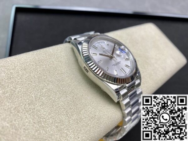 Fake Rolex Day Date - EW Factory Silver Dial Size 40mm