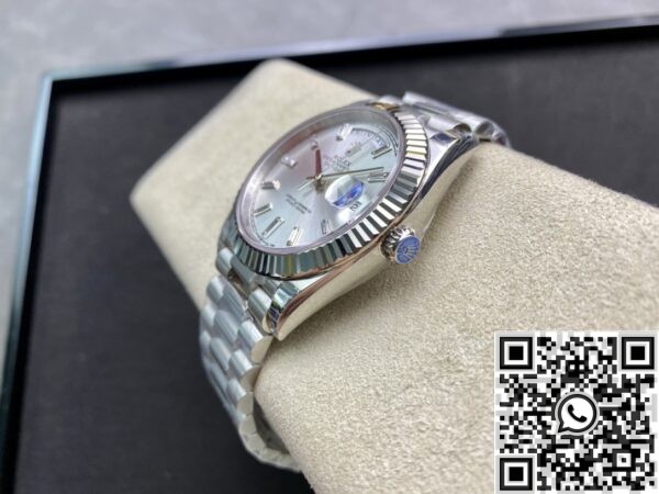 Fake Rolex Day Date - EW Factory Silver Dial Size 40mm