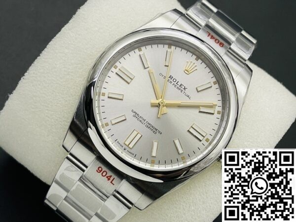 Rolex Oyster Perpetual Copy EW Factory - Silver Dial Size 41mm