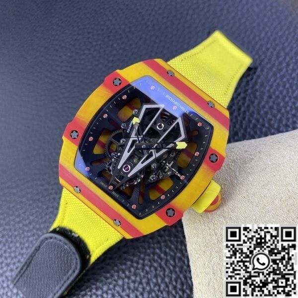 Fake Richard Mille RM27 - BBR Factory Tourbillon Yellow Strap