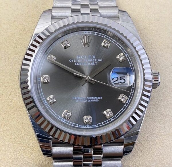 EW Factory Copy Rolex Datejust -Gray Dial Size 41mm