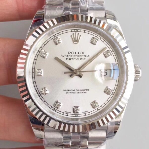 EW Factory Replica Rolex Datejust - Silver Dial Size 41mm