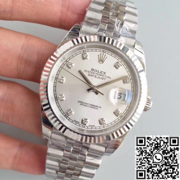 EW Factory Replica Rolex Datejust - Silver Dial Size 41mm