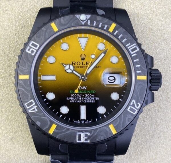 Rolex Submariner Custom Watch VS Factory Gradient Yellow