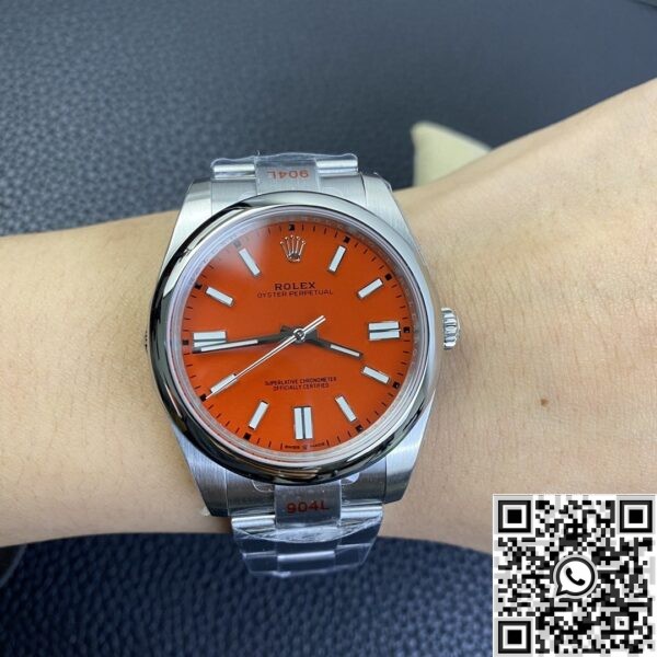 Copy Rolex Oyster Perpetual - Coral Red Dial Size 41mm