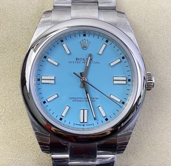 Fake Rolex Oyster Perpetual - Tiffany Blue Dial Size 41mm