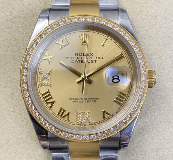 Rolex Datejust Imitate EW Factory - Gold Watch Size 36mm